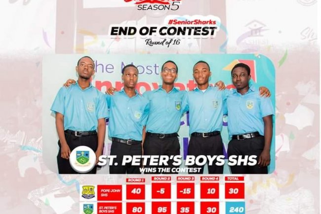 Sharks5: St. Peter’s SHS books a place in the quarterfinal at the expense of Pope John SHS.