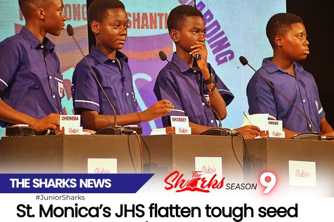 Junior Sharks 9- St. Monica’s JHS flatten tough seed St. Peter’s R/C Basic School